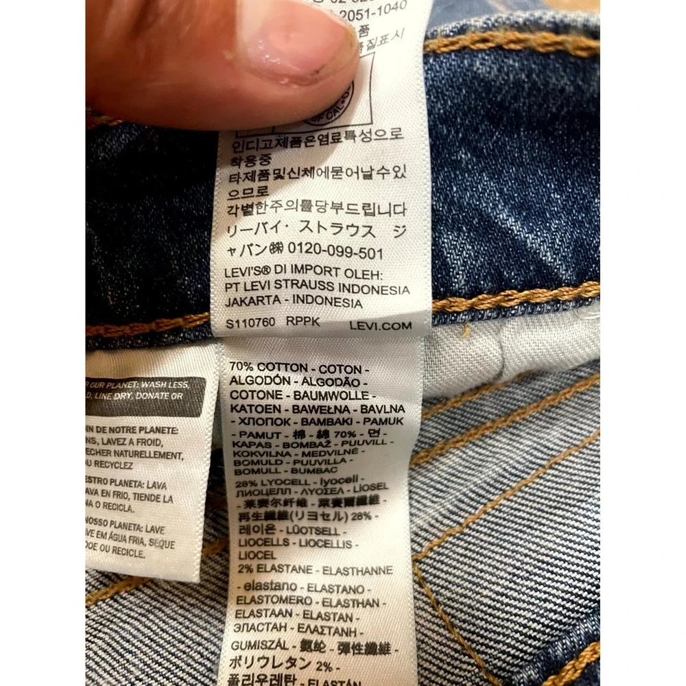 Levi's 512 Slim Taper Fit Jeans Mens 38x34 Blue Denim‎ Cotton Stretch High Rise